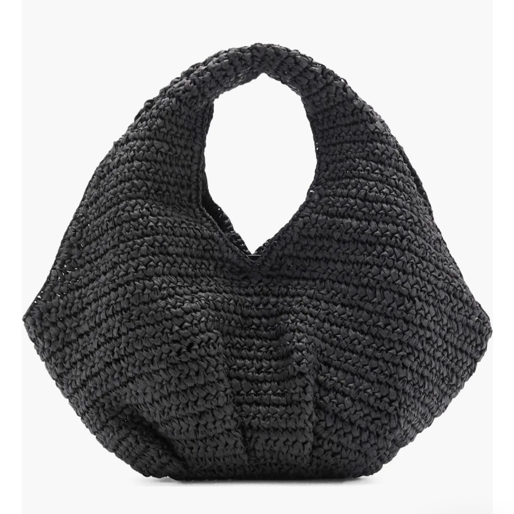 NWT Mango Black Woven Hobo Bag